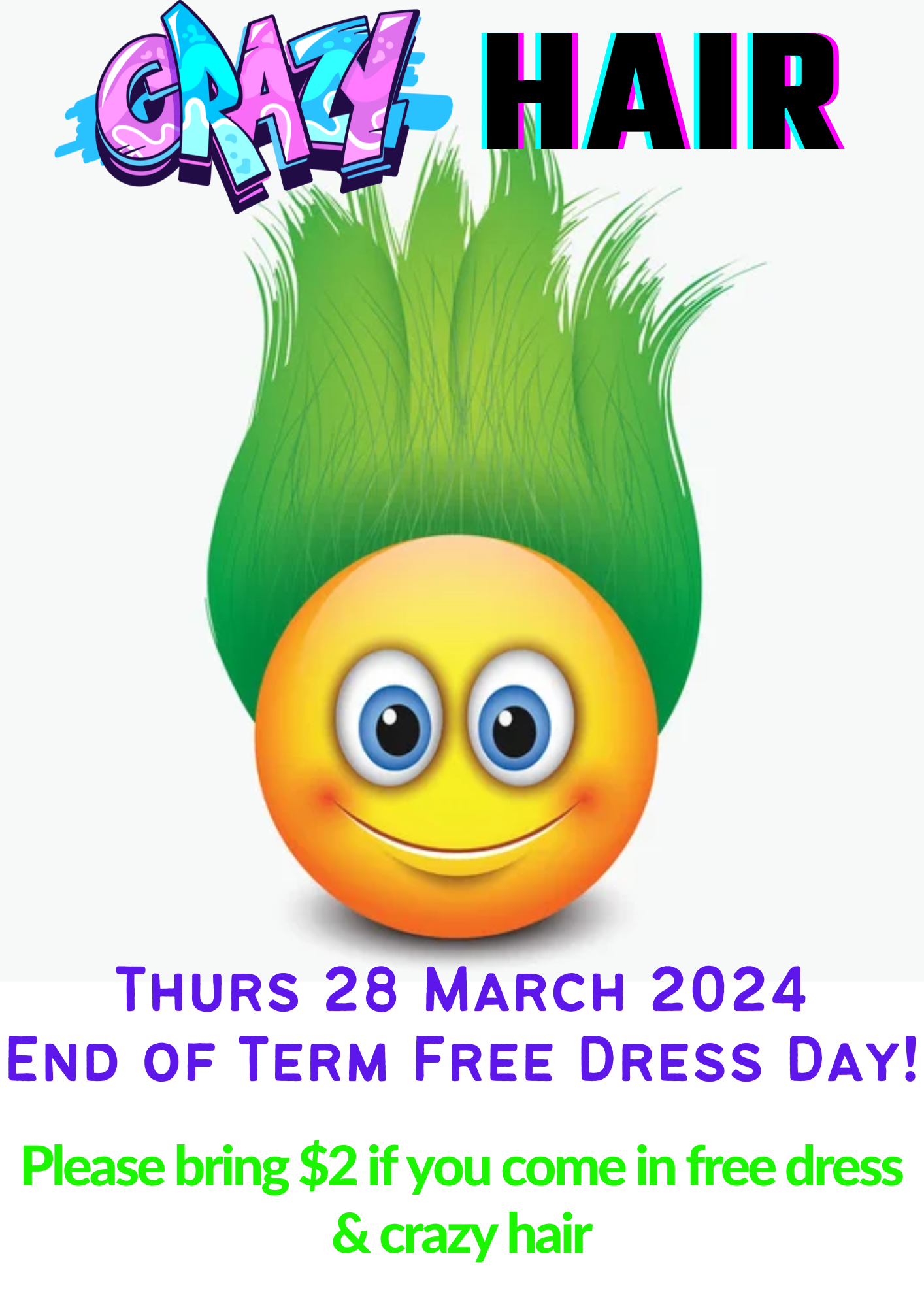 JS CBK Crazy Hair Day End Of Term 1 2024