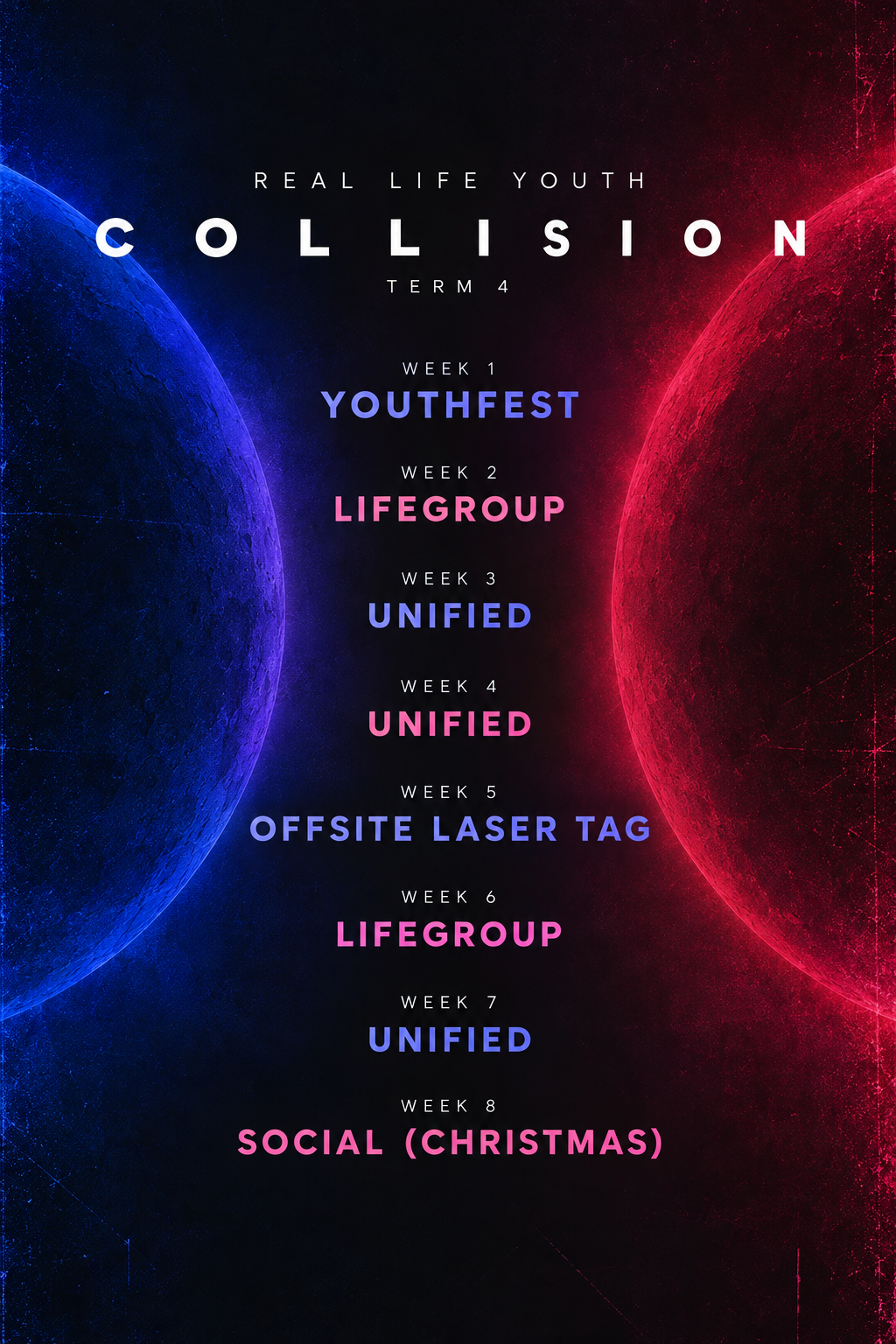Collision Real Life Youth Schedule